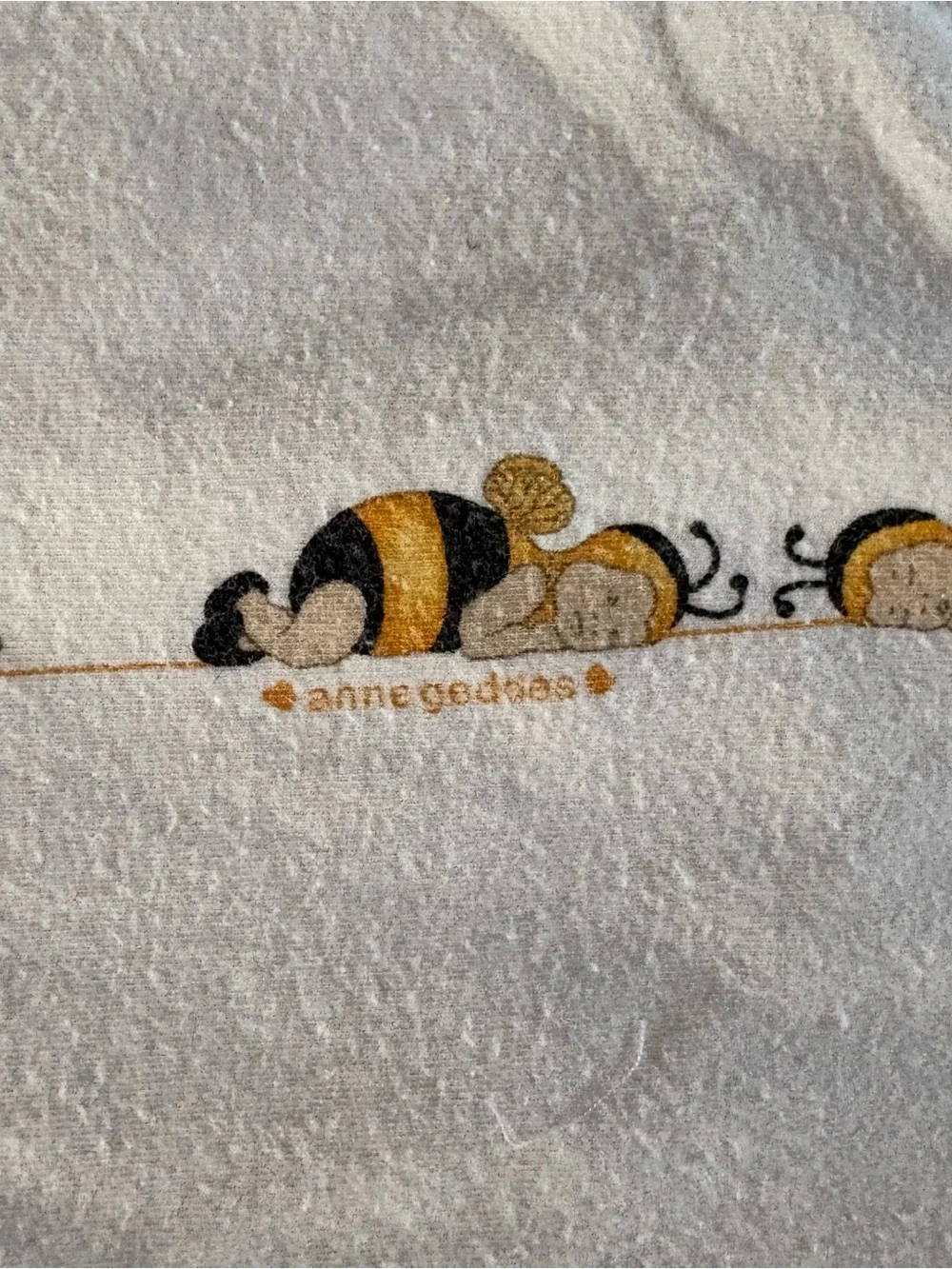 2007 Anne Geddes Baby Blanket Bumble Bee Babies Yellow White Striped‎ 27”x35.5”
